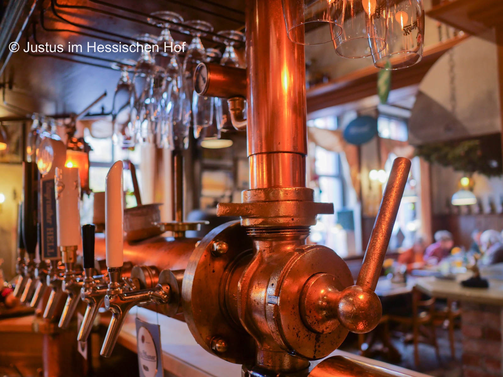 Kupferne Schankanlage im Gasthaus Justus